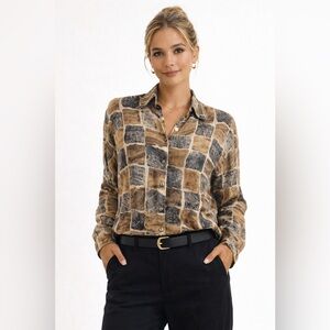 Corey B New York Silk Button Up Blouse